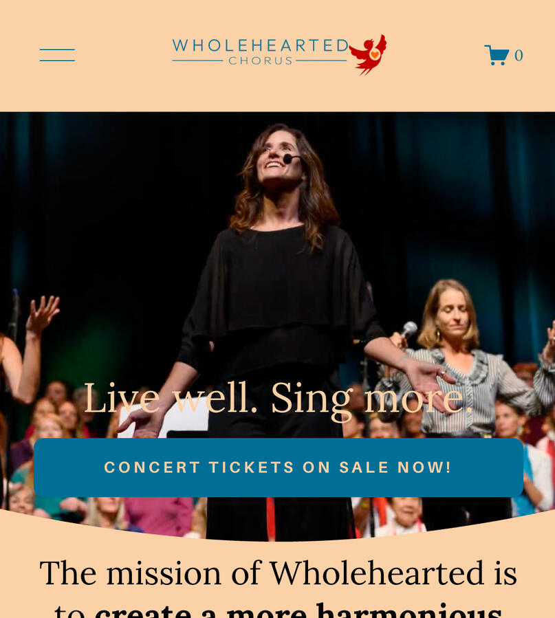 Wholehearted Chorus | https://www.wholeheartedchorus.org Custom searchable member directory and event ticketing